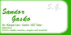 sandor gasko business card